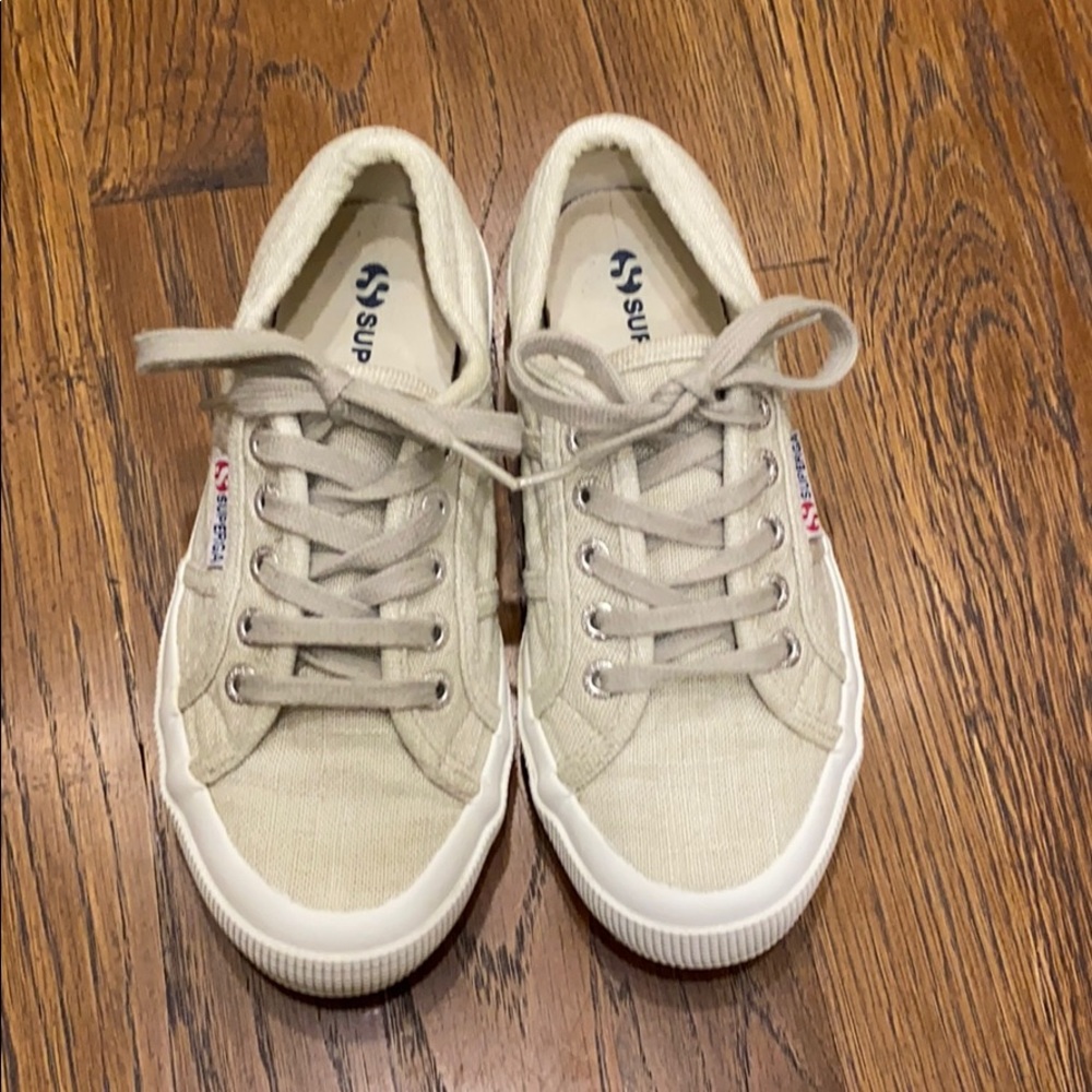 Superga 2750 Light Gray Linen, Size 6